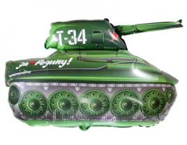 Шар фольгированный фигура Танк Т-34 зеленый 31"/79 см FM
