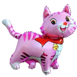 Шар фольгированный фигура Любимый котенок розовый 32"/81см FM