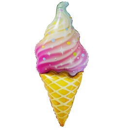 Шар фольгированный фигура, Искрящееся мороженое, Градиент 47"/119см Fa