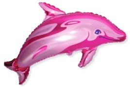 Шар фольгированный фигура Дельфин розовый 37"/94 см FM