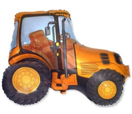 Шар фольгированный фигура Трактор оранжевый 37"/94 см FM