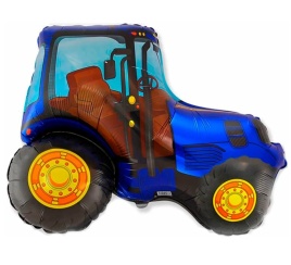 Шар фольгированный фигура Трактор синий 37"/94 см FM