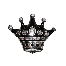Шар фольгированный фигура, Корона, Черный 30"/76 см Fa